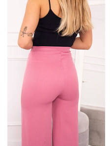 K-Fashion Široké kalhoty tmavě růžové