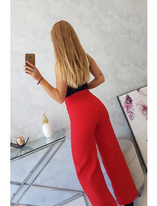 K-Fashion Široké kalhoty červené