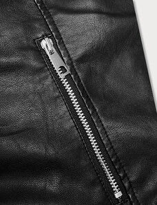J.STYLE Černá dámská bunda ramoneska s límcem (11Z8097)