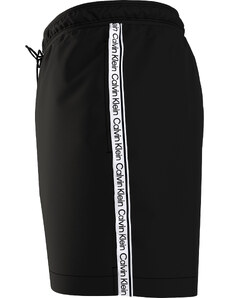 Pánské plavky Medium Drawstring Swim Shorts Logo Tape KM0KM00741BEH černá - Calvin Klein