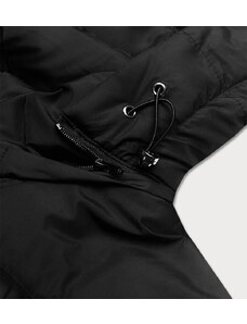 J.STYLE Černá krátká bunda pro přechodné období s kapucí (16M9080-392)