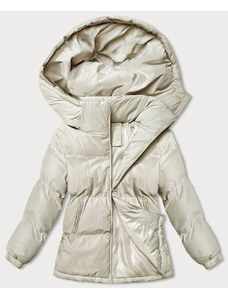 J.STYLE Světle béžová dámská zimní bunda s kapucí (5M3169-62)