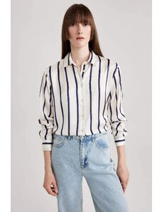 DEFACTO Oversize Fit Shirt Collar Satin Long Sleeve Shirt