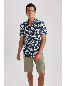 DEFACTO Regular Fit Poplin Printed Short Sleeve Shirt