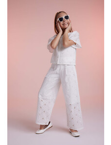 DEFACTO Girl Wide Leg Brode Trousers