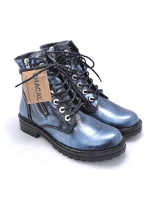 Metalické kotníkové boty v army stylu Chacal 6446 modrá