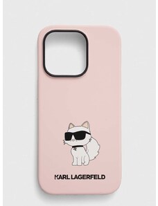 Obal na telefon Karl Lagerfeld iPhone 14 Pro 6,1 růžová barva