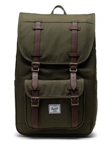 Batoh Herschel Little America Mid Backpack zelená barva, velký, hladký