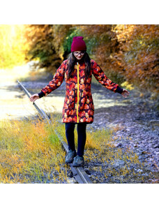 Crawler Dívčí zateplený softshellový kabát Stromy na hnědé