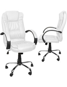 Kancelářská židle, ekokůže - bílá, Malatec 23240