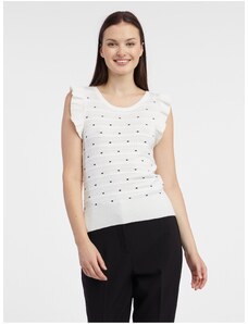 Orsay Bílé dámské puntíkované svetrové tričko - Dámské