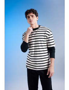 DEFACTO Comfort Fit Crew Neck Striped T-Shirt