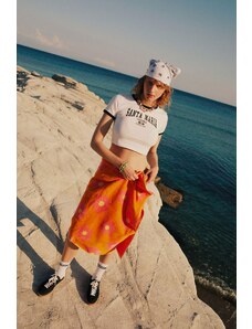 DEFACTO Fitted Crew Neck Printed Short Sleeve Crop T-Shirt