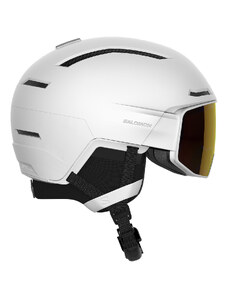 Lyžařská helma se štítem Salomon Driver Prime Sigma Photo Mips White