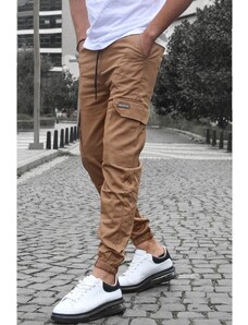 Madmext Brown Cargo Pocket Jogger Pants 5437