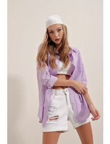Bigdart 3900 Oversize Long Basic Shirt - Lilac