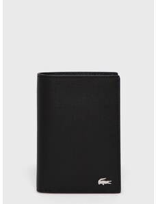 Kožená peněženka Lacoste pánská, černá barva