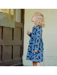 Crawler Organická bavlna šaty dlouhý rukáv dětské Pírka