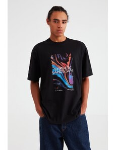 GRIMELANGE Landscape Oversize Black T-shir