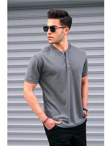Madmext Smoked Buttoned Knitwear Men's T-Shirt