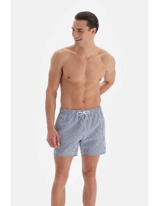 Dagi Navy Blue - White Striped Beach Shorts