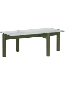 noo.ma Skleněný konferenční stolek Kob se zelenou podnoží 116 x 61 cm