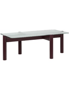 noo.ma Skleněný konferenční stolek Kob s fialovou podnoží 116 x 61 cm