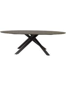 Hnědý dubový oválný jídelní stůl Tenzo Cox 240 x 120 cm