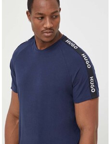 Tričko HUGO tmavomodrá barva, s aplikací