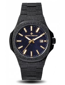 Ralph Christian Watches Černé pánské hodinky Ralph Christian s ocelovým páskem The Frosted Stellar - Black 42,5MM