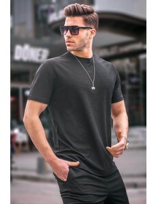 Madmext Black Regular Fit Basic Men's T-Shirt 6069