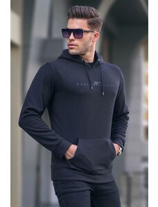 Madmext Black Basic Sweatshirt with a hoodie 6014