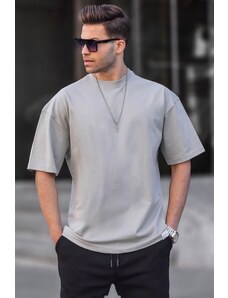 Madmext Men's Gray Dyed Oversize Fit Basic T-Shirt 6066