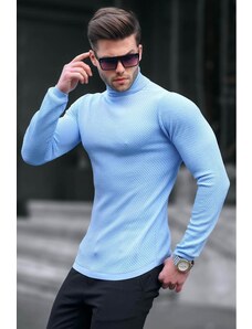 Madmext Blue Turtleneck Men's Knitwear Sweater 6306