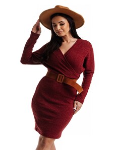 Burgundy dress Och Bella BE-BQ183.burgundy