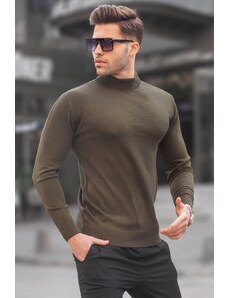 Madmext Khaki Slim Fit Half Turtleneck Men's Knitwear Sweater 6343