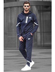 Madmext Hooded Navy Blue Men's Tracksuit 6813