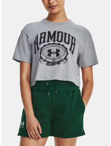 Under Armour Tričko UA COLLEGIATE CREST CROP SS-GRY - Dámské