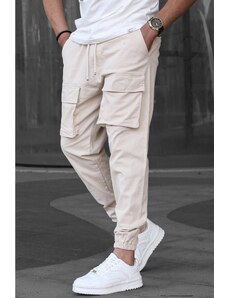 Madmext Beige Men's Cargo Pocket Jogger Pants 6812