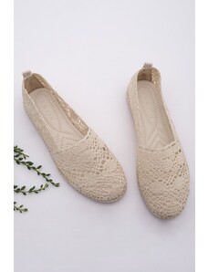 Marjin Women's Knitted Espadrilles Casual Shoes Erlin Beige