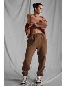 Madmext Women's Camel Oversized Sweatpants With An Elastic Waist