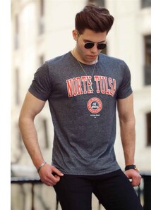 Madmext Anthracite Men's Printed T-Shirt 4519