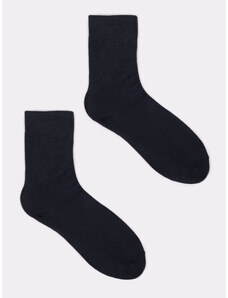 Yoclub Pánské hladké černé ponožky 6-pack SKA-0055F-3400 Black