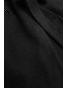 ROSSE LINE Klasický černý dámský kabát s přídavkem vlny (2715)