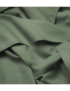 MADE IN ITALY Minimalistický dámský kabát ve světle khaki barvě (747ART)