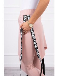 K-Fashion Kalhoty/oblek s nápisem selfie tmavě pudrově růžové