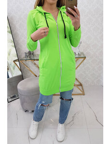 K-Fashion Šaty s kapucí, mikina zelená neonová