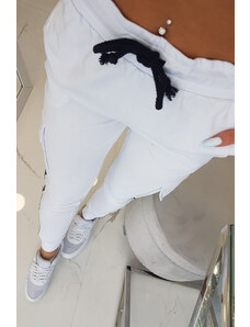 K-Fashion Bílé nákladní kalhoty