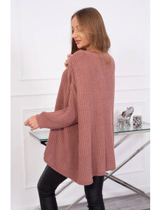 K-Fashion Široký oversize svetr tmavě růžový