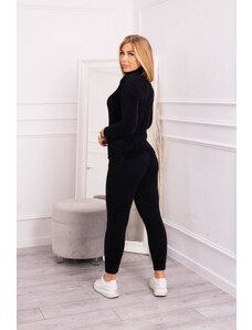 K-Fashion Dvoudílný svetr z alpaky černý